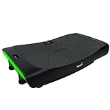 Skandika 4D Vibrationsplatte V3000 | Vibration Plate im Curved Design mit Smart LED Technologie, Bluetooth-Lautsprecher und Trainingsbändern | Fitnessgerät für Zuhause | Schwarz