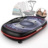 Sportstech 4D Premium Vibrationsplatte | Deutsche Qualitätsmarke | Smart LED I 3 leise Motoren I Workout Sitz & Liegestützgriffe I Color Touch Display + Bluetooth I Fitness & Yoga für Zuhause | VP500*