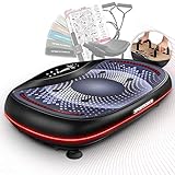 Sportstech 4D Premium Vibrationsplatte | Deutsche Qualitätsmarke | Smart LED I 3 leise Motoren I Workout Sitz & Liegestützgriffe I Color Touch Display + Bluetooth I Fitness & Yoga für Zuhause | VP500*