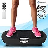 Miweba Sports Fitness 3D Vibrationsplatte MV200-3 Jahre Garantie - 400 Watt - 99 Intensitätsstufen - 3D Training - Bluetooth - Led Beleuchtung - Fernbedienung - Trainingsbänder (Schwarz)