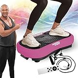 Miweba Sports Fitness 2D Vibrationsplatte MV100 | 3 Jahre Garantie - 250 Watt - 3 multidimensionale Vibrationszonen - Oszillierend - Abnehmen - Fettverbrenner - Fitnessgeräte für Zuhause (Pink)*