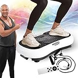 Miweba Sports Fitness 2D Vibrationsplatte MV100 | 3 Jahre Garantie - 250 Watt - 3 multidimensionale Vibrationszonen - Oszillierend - Abnehmen - Fettverbrenner - Fitnessgeräte für Zuhause (Weiß)*
