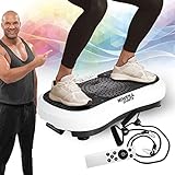 Miweba Sports Fitness 2D Vibrationsplatte MV100 | 3 Jahre Garantie - 250 Watt - 3 multidimensionale Vibrationszonen - Oszillierend - Abnehmen - Fettverbrenner - Fitnessgeräte für Zuhause (Weiß)*